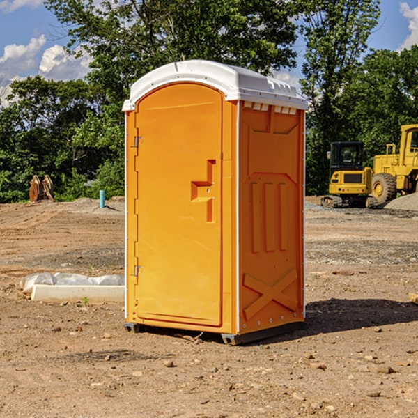 how often are the porta potties cleaned and serviced during a rental period in Clark County KS